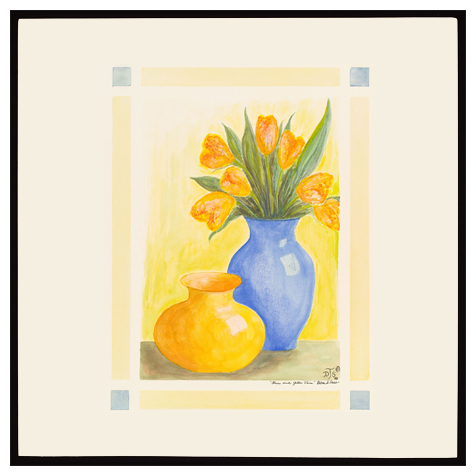 Blue and Yellow Vases